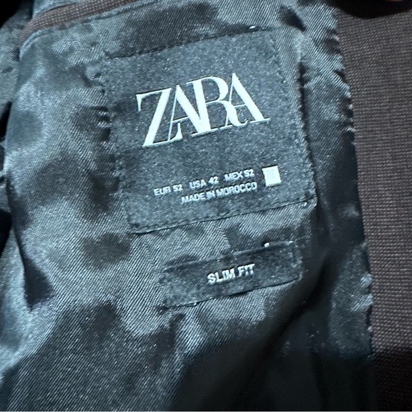 ZARA men’s sports coat blazer size 42‎ in brown polyester - Picture 6 of 10